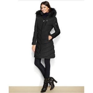 Calvin Klein down puffer Faux-Fur Trimmed hood S